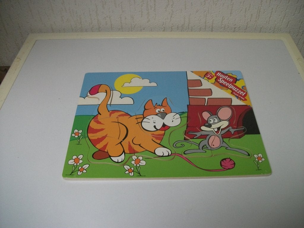 Puzzel muis en kat 8 delig (nieuw), Ophalen of Verzenden, Gebruikt