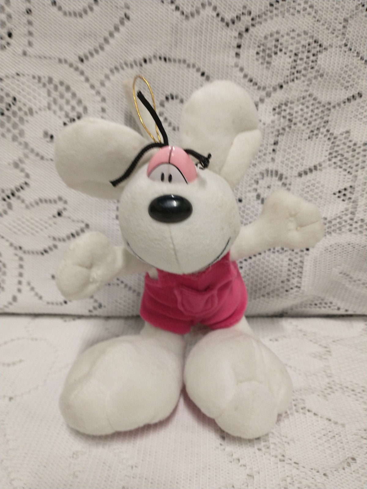 Witte Diddle knuffel met roze broekje, Kinderen en Baby's, Speelgoed | Knuffels en Pluche, Muis, Gebruikt, Ophalen of Verzenden