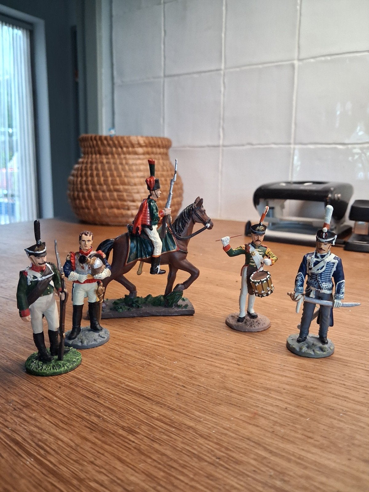 Set van 5 gedetailleerde Napoleontische tinnen soldaatjes, Ophalen of Verzenden, Gebruikt