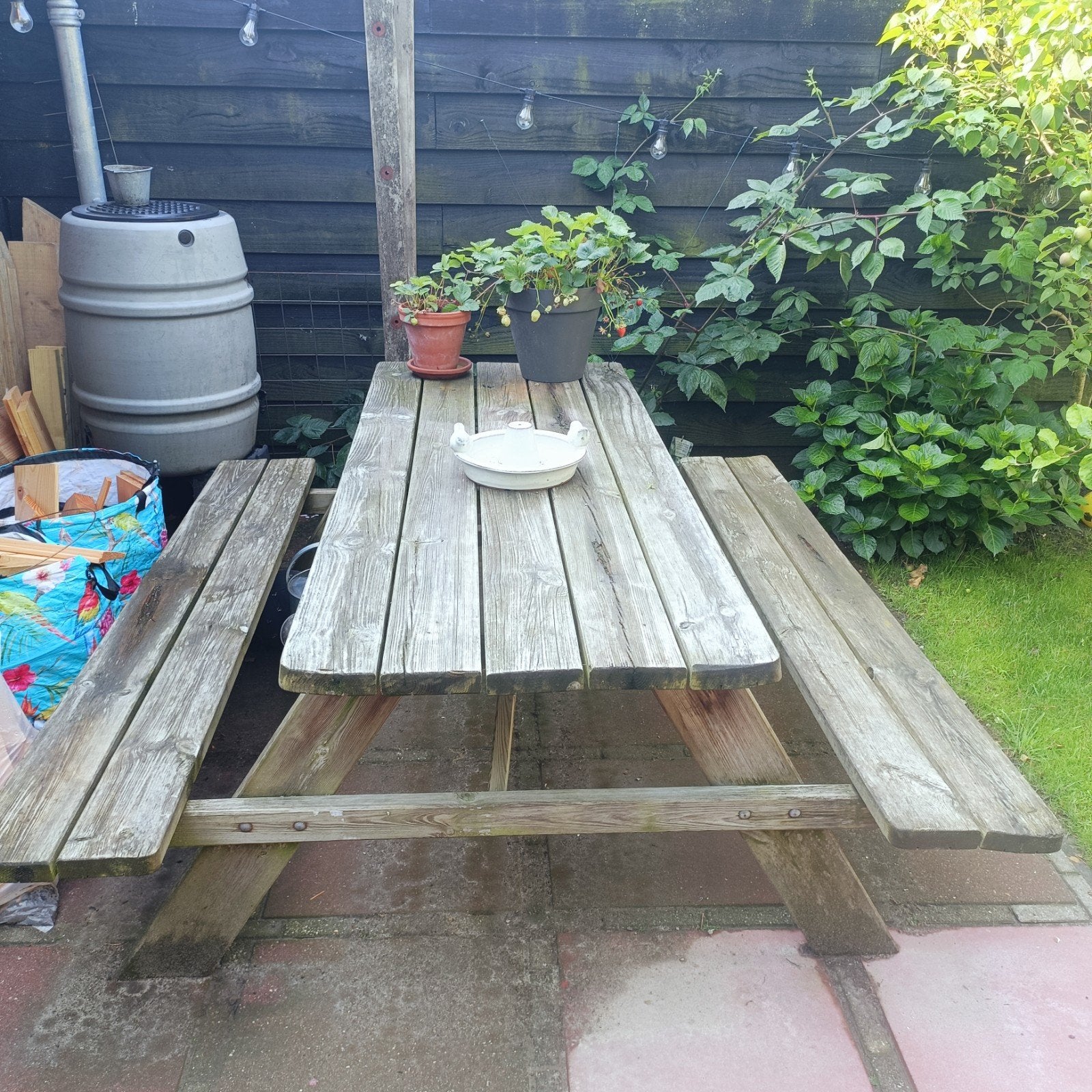 Gratis Houten picknicktafel voor buiten, Ophalen, Gebruikt, Rechthoekig, Hout