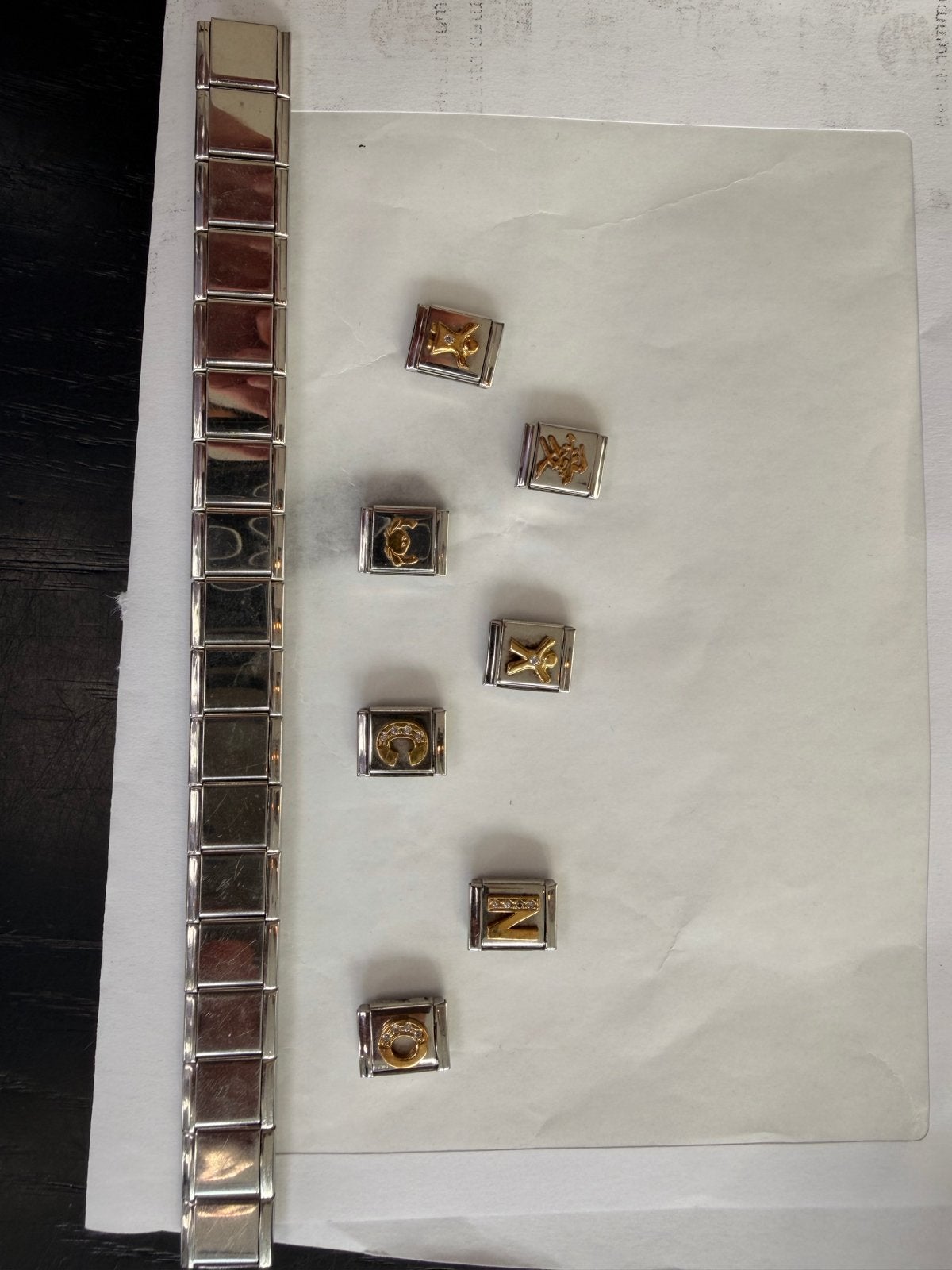 Nomination bedels en armband Goud, Sieraden, Tassen en Uiterlijk, Verzenden, Zo goed als nieuw, 4 bedels of meer, Goud