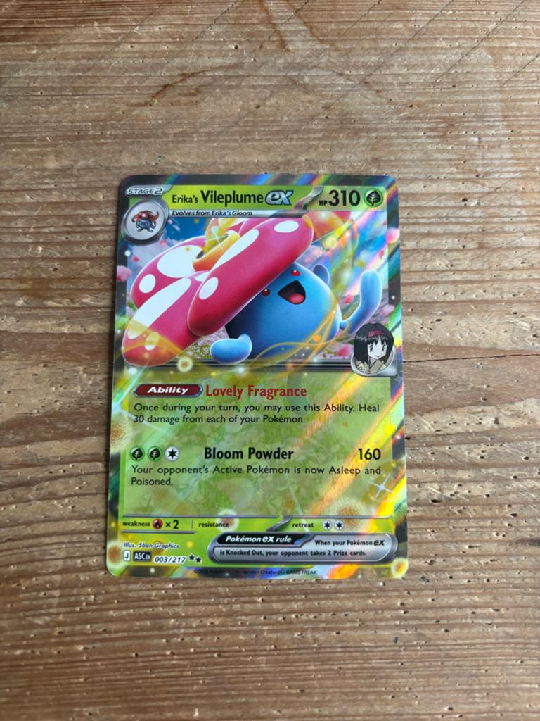 Erika's Vileplume ex - Ascended Heroes Pokémon Kaart, Ophalen of Verzenden, Zo goed als nieuw, Losse kaart, Foil