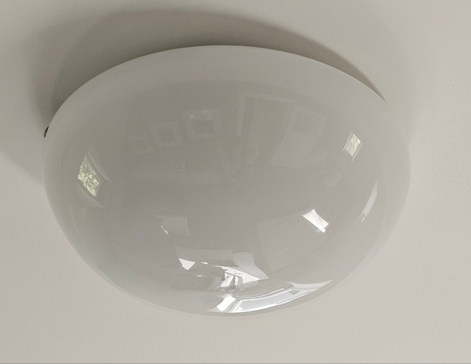 2x Vintage Plafondlamp - Melkglas Bol, Ophalen, Vintage, Wit, Glas