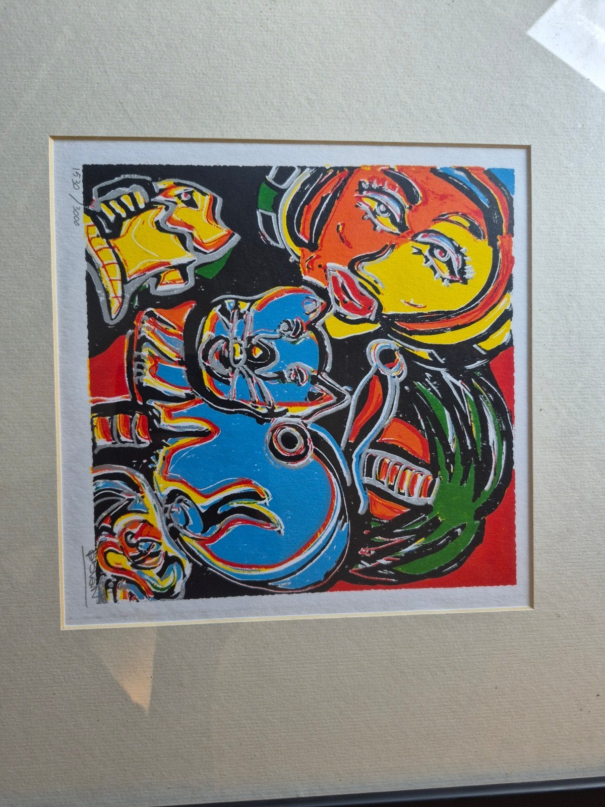 Fabian - Kleurrijke Zeefdruk 'Gezichten', 2000 tot heden, Origineel, Portret, Ophalen of Verzenden