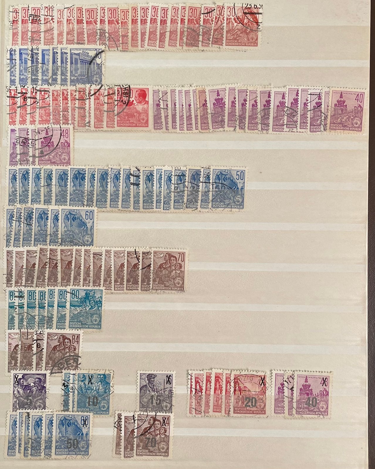 Kaveltje postzegels DDR; freimarken 5-jarenplan, Postzegels en Munten, Ophalen of Verzenden, DDR, Gestempeld
