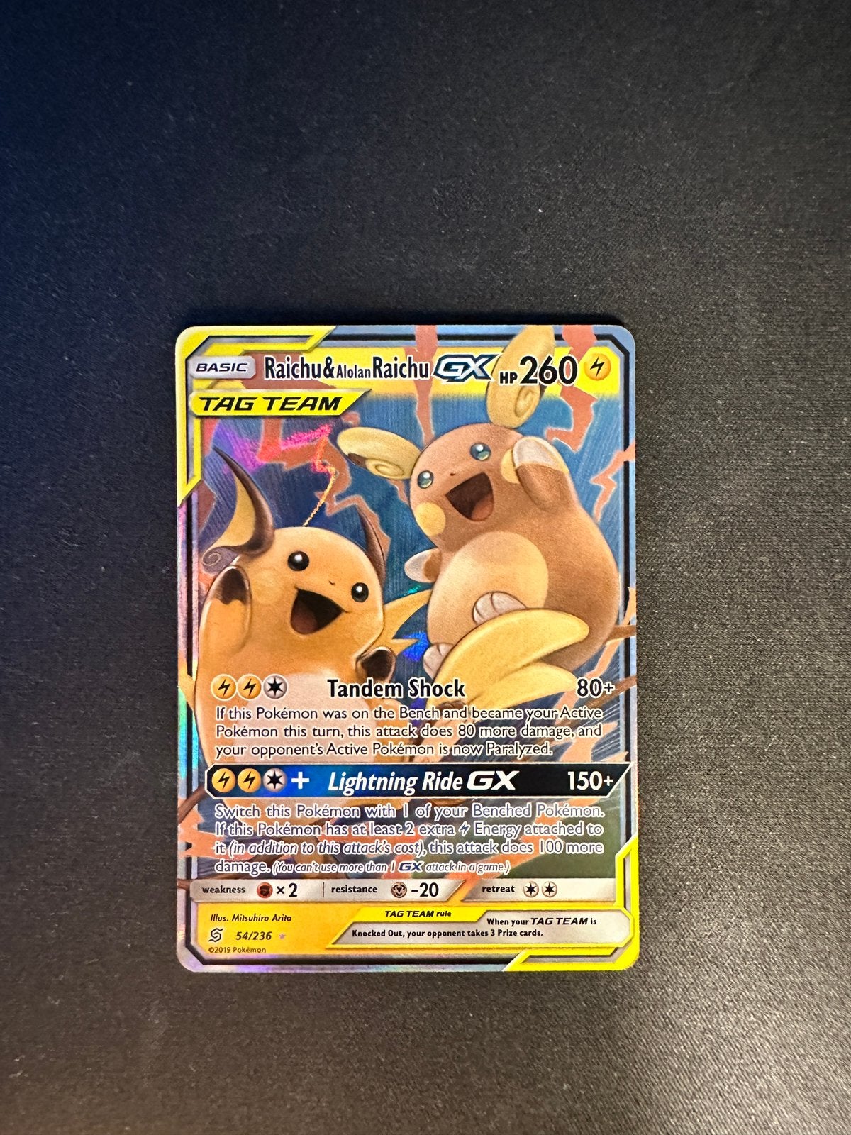 Raichu & Alolan Raichu GX 54/236 Ultra Rare (Near Mint), Ophalen of Verzenden, Zo goed als nieuw