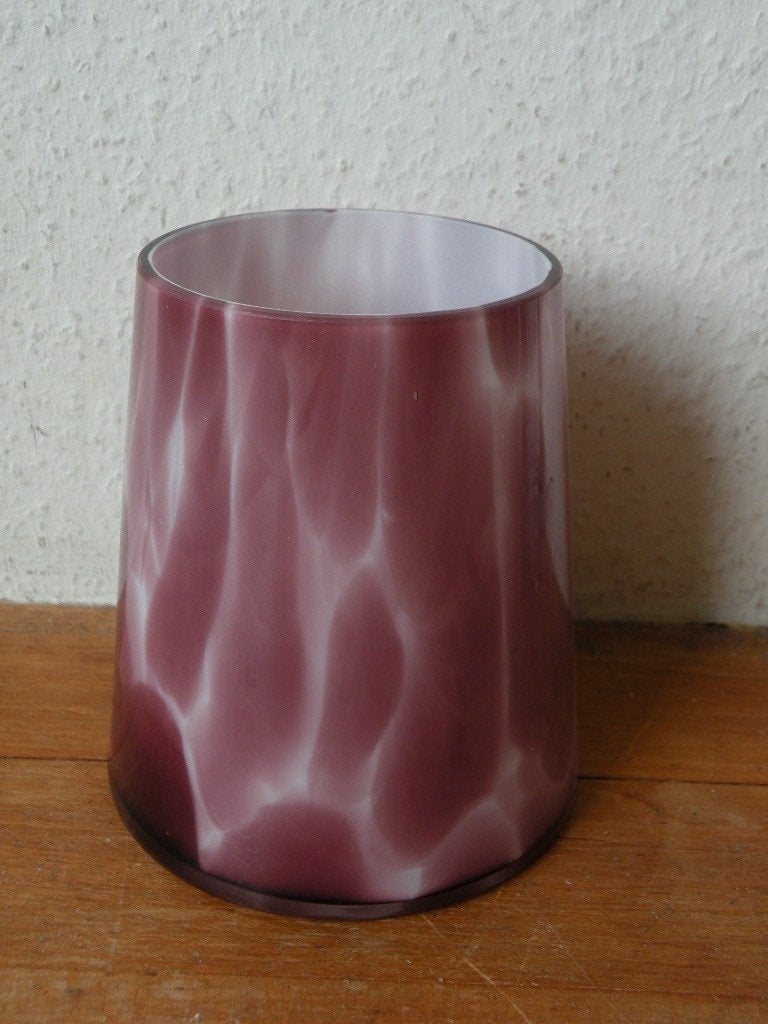 Vaasje, glas, soort tijgerprint., Huis en Inrichting, Woonaccessoires | Vazen, Overige kleuren, Ophalen of Verzenden, Minder dan 50 cm
