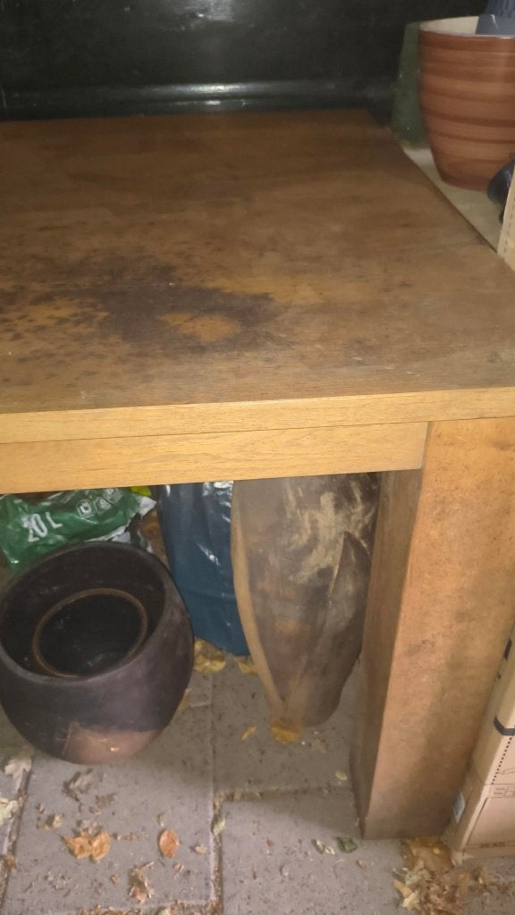massief eiken houten tafel, Ophalen, Gebruikt, Eikenhout, 50 tot 100 cm