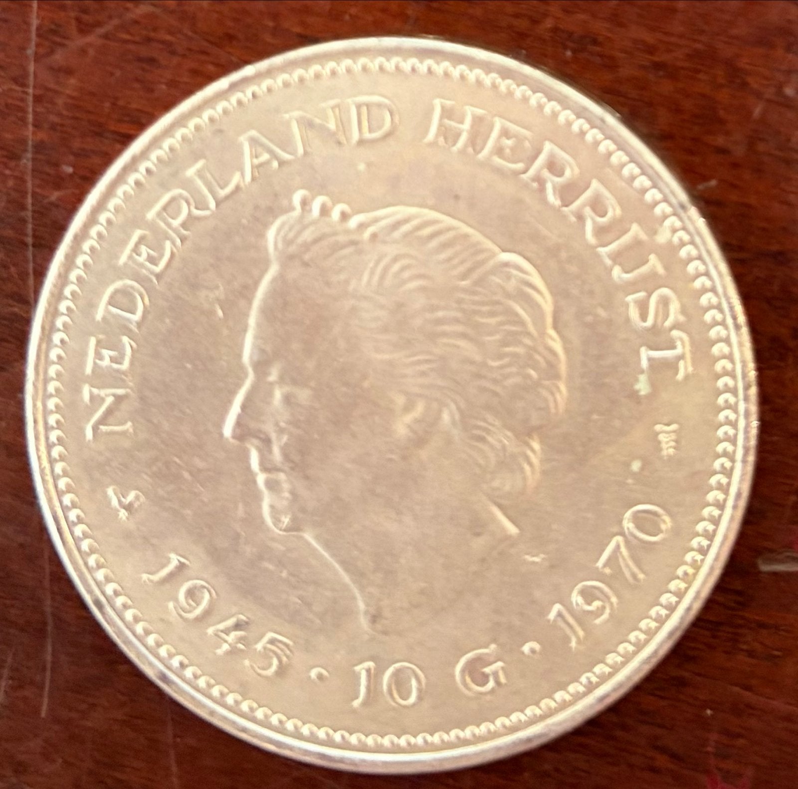 Zilveren 10 Gld munt Koningin Juliana 1945-1970, Ophalen, Koningin Juliana, Zilver, Losse munt
