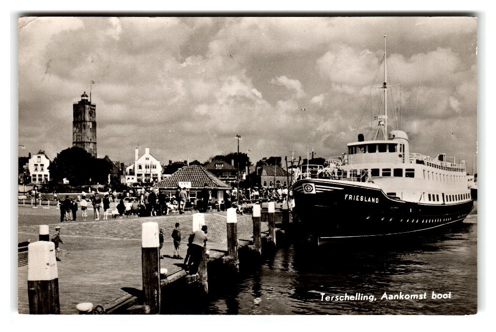 Terschelling, Aankomst boot, Verzenden, 1960 tot 1980, Gelopen, Waddeneilanden