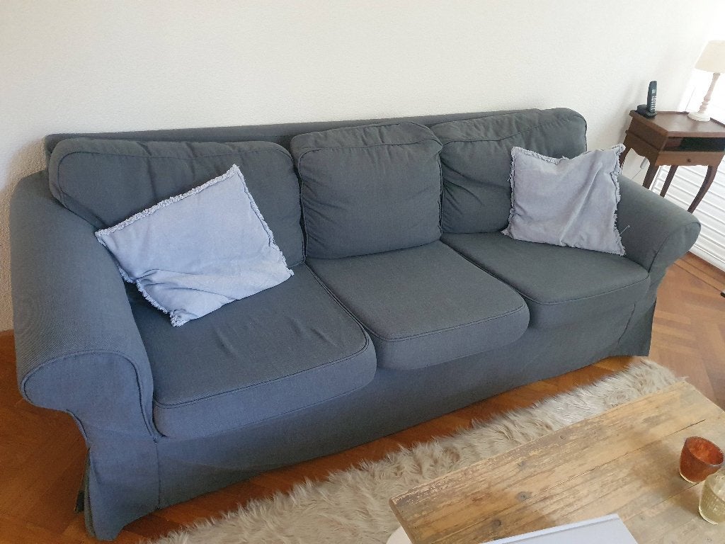 Ektorp (Ikea) bank, Huis en Inrichting, Banken | Bankstellen, Ophalen, Gebruikt, Driepersoons, 75 tot 100 cm