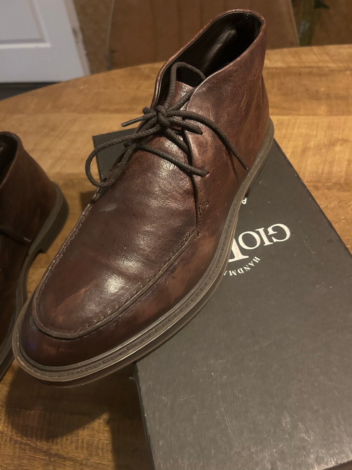 Nieuwe Giorgio schoenen maat 45 - Fijne leer, zeer comfortab, Bruin, Boots, Nieuw, Ophalen of Verzenden