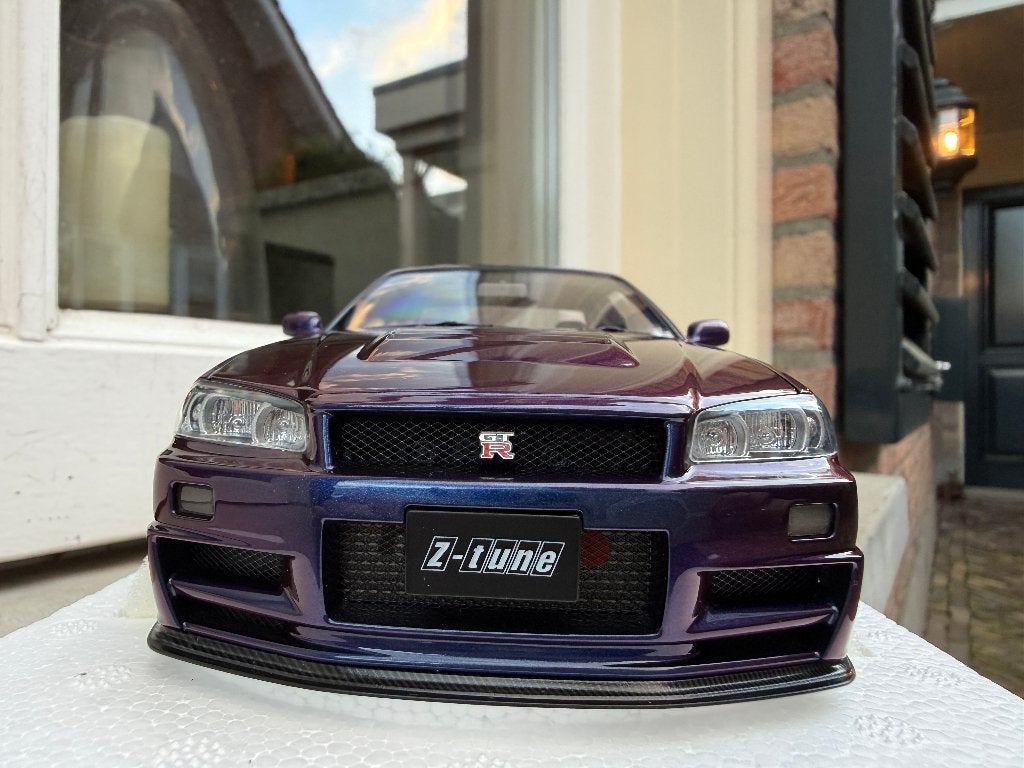1:18 Nissan Skyline R34 GT-R Nismo Z-Tune paars Autoart, Hobby en Vrije tijd, Modelauto's | 1:18, Auto, Autoart, Nieuw, Ophalen of Verzenden