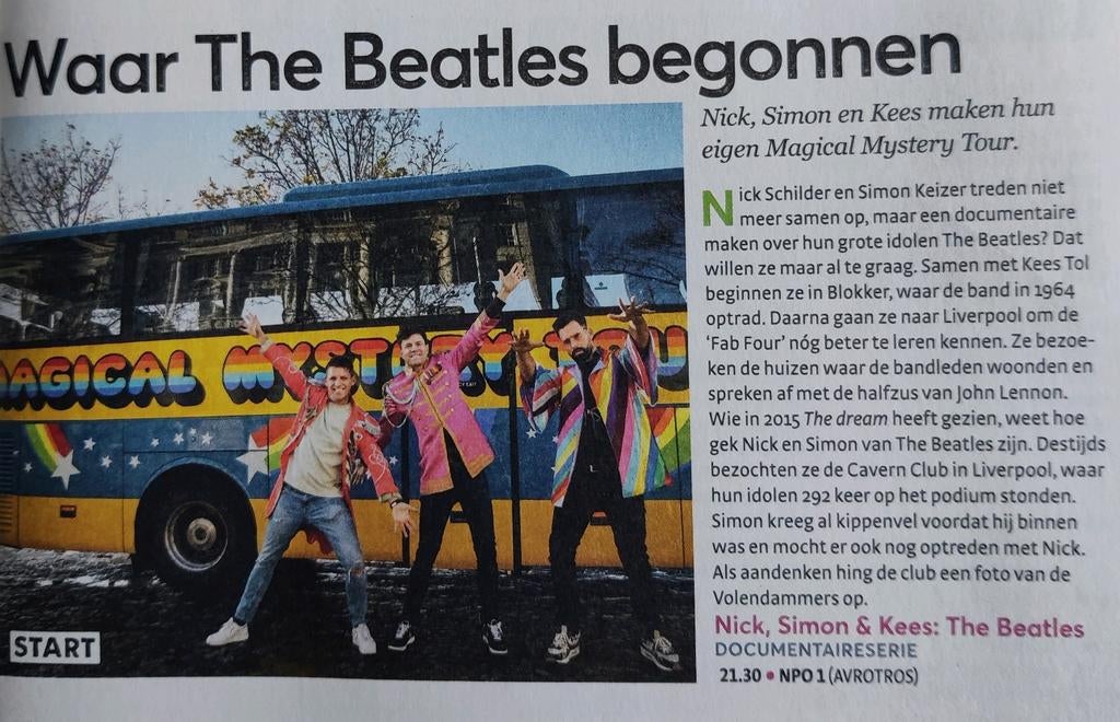 Nick & Simon & Kees: The Beatles Artikel Knipsel uit 2023, Verzamelen, Ophalen of Verzenden, 1980 tot heden, Buitenland, Knipsel(s)