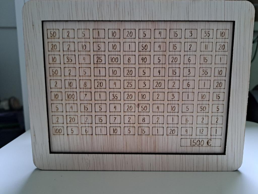 Houten Spaarpot - Handgemaakt, Ophalen of Verzenden, Gebruikt, Hout, Overige thema's