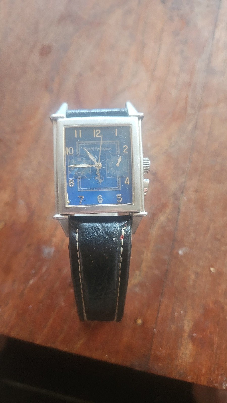 Vintage Girard-Perregaux Polshorloge - Blauwe Wijzerplaat, Overige merken, Staal, Met bandje, Polshorloge