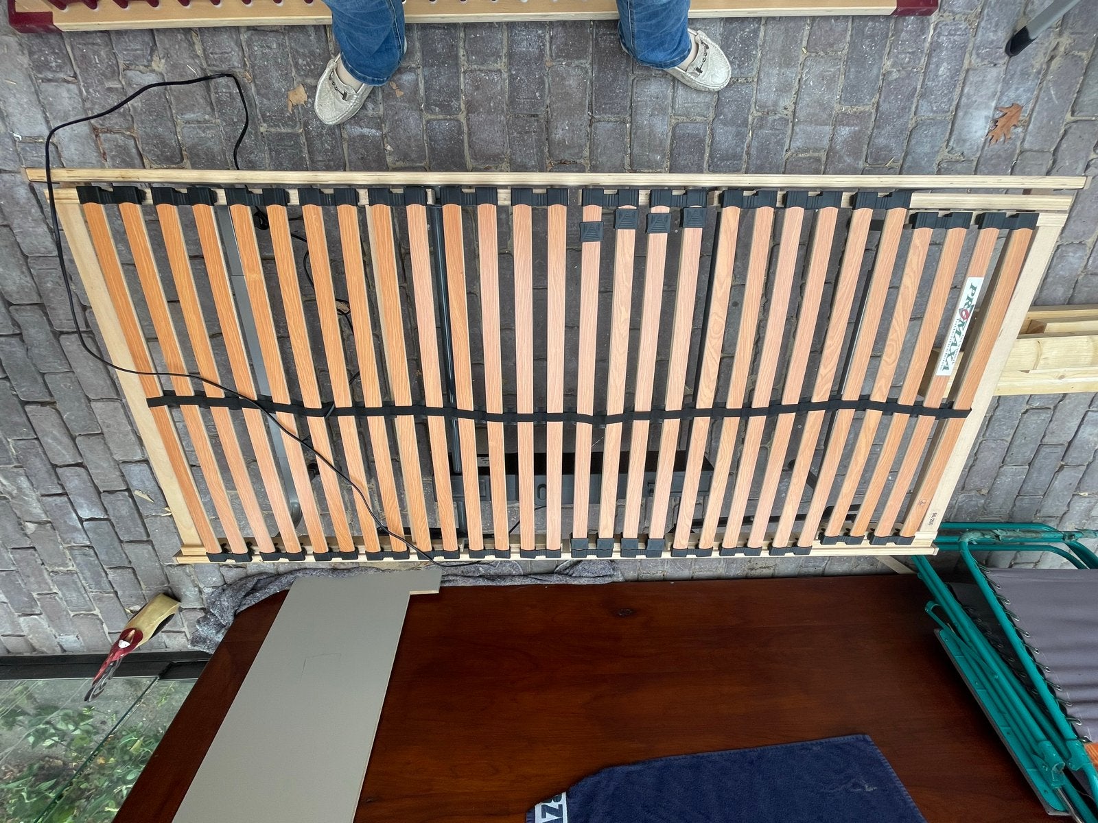 Elektrische lattenbodem 90x200 cm - Verstelbaar, Ophalen, 90 cm, Eenpersoons, Wit