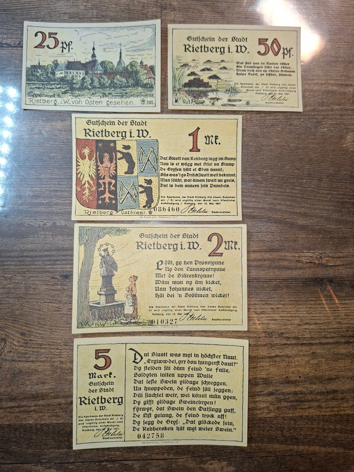 Duits Notgeld Rietberg Noodgeld, Ophalen of Verzenden, Duitsland