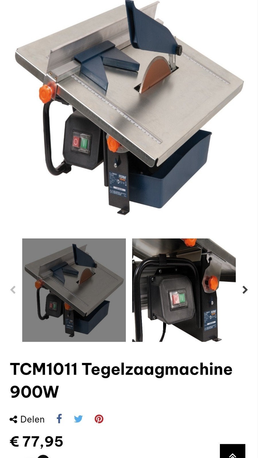Ferm TCM1011 Tegelzaag machine 900W, Doe-het-zelf en Verbouw, Gereedschap | Zaagmachines, Overige typen, 600 tot 1200 watt, Ophalen of Verzenden