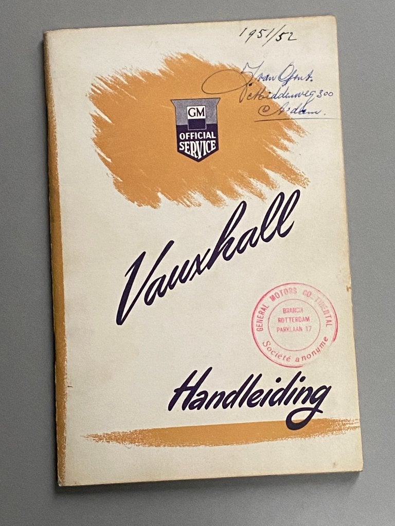 Origineel instructieboek voor de Vauxhall (1951/1952), Ophalen of Verzenden