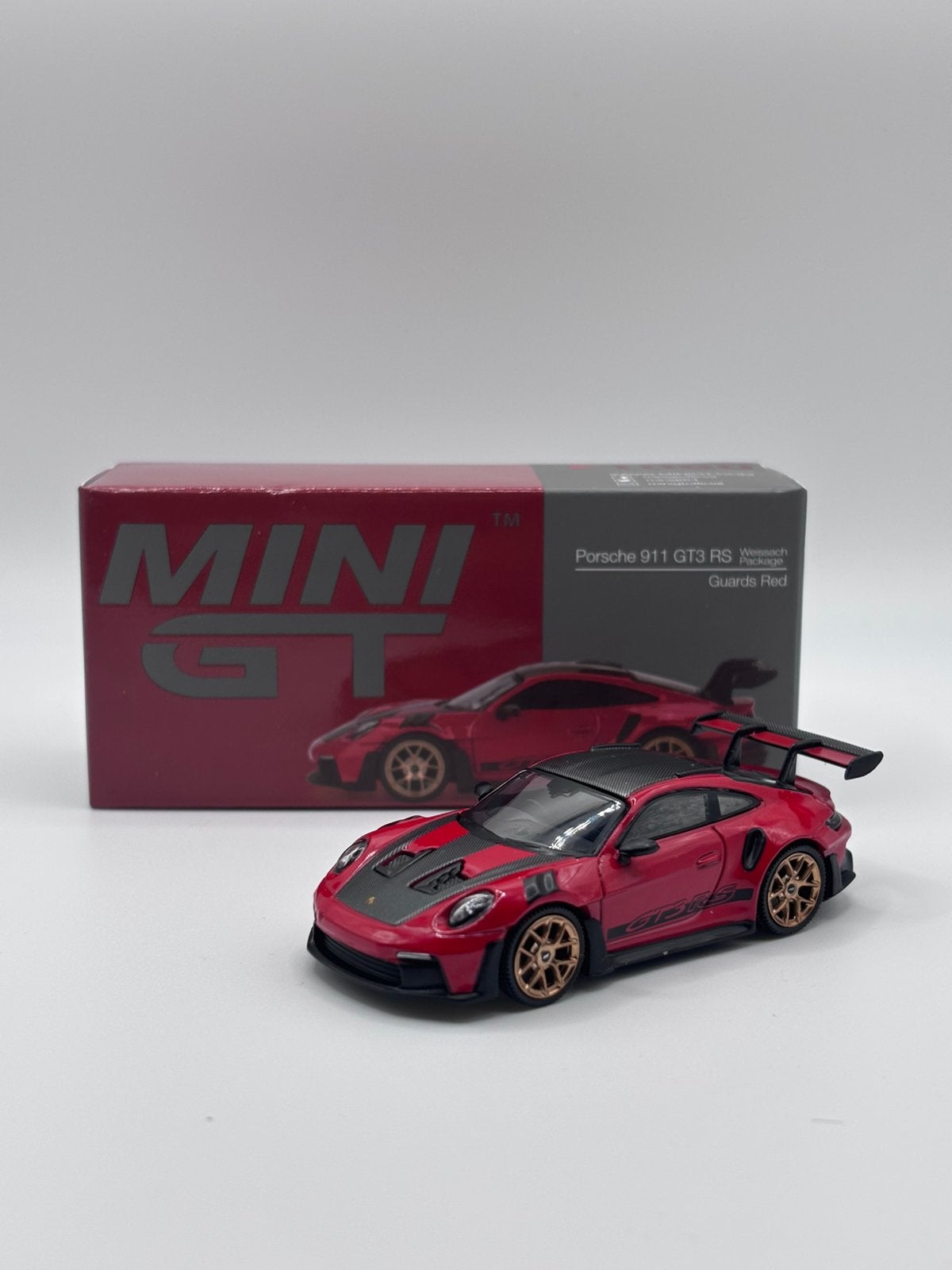 Mini GT - Porsche 911 (992) GT3 RS Weissach Package red, Www.rubensmodelautos.nl, Auto, Nieuw, Ophalen of Verzenden