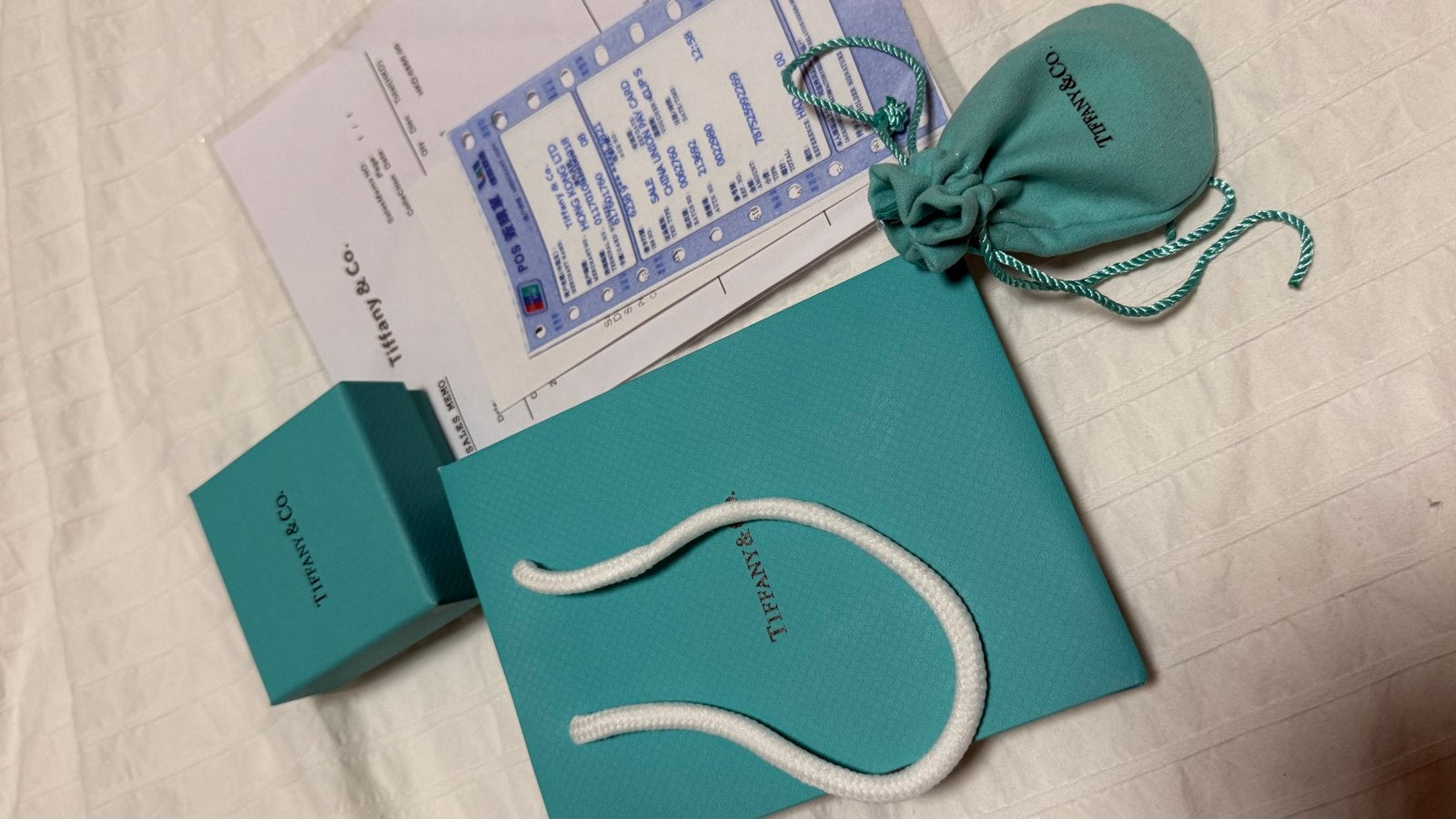 Tiffany & Co. Verpakking met Doosje, Zakje en Bon, Sieraden, Tassen en Uiterlijk, Overige Accessoires, Ophalen of Verzenden, Zo goed als nieuw