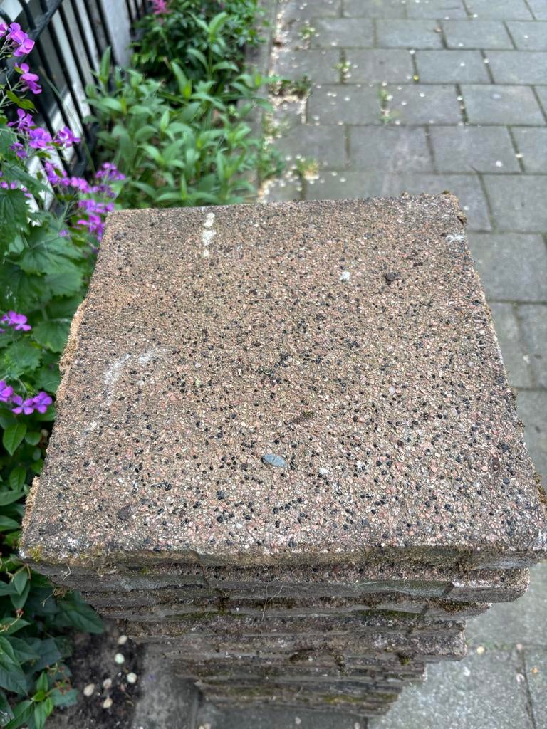 Gebruikte betonnen stapelblokken voor tuin of constructie, Tuin en Terras, Tegels en Klinkers, Ophalen, Gebruikt, 5 tot 10 m²