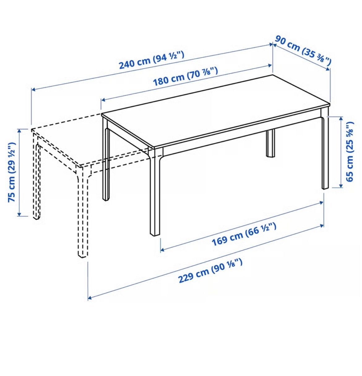 IKEA Ekedalen eettafel met 2 stoelen en bankje, Ophalen, Gebruikt, 200 cm of meer, 50 tot 100 cm