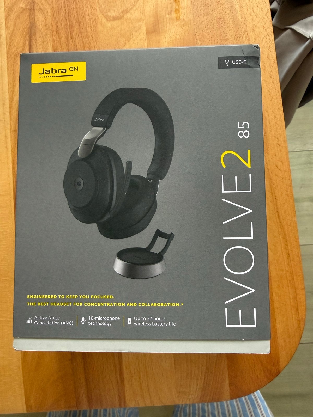 Jabra Evolve2 85 MS Stereo Hoofdtelefoon Zwart, Audio, Tv en Foto, Bluetooth, Nieuw, Ophalen of Verzenden, Over-ear