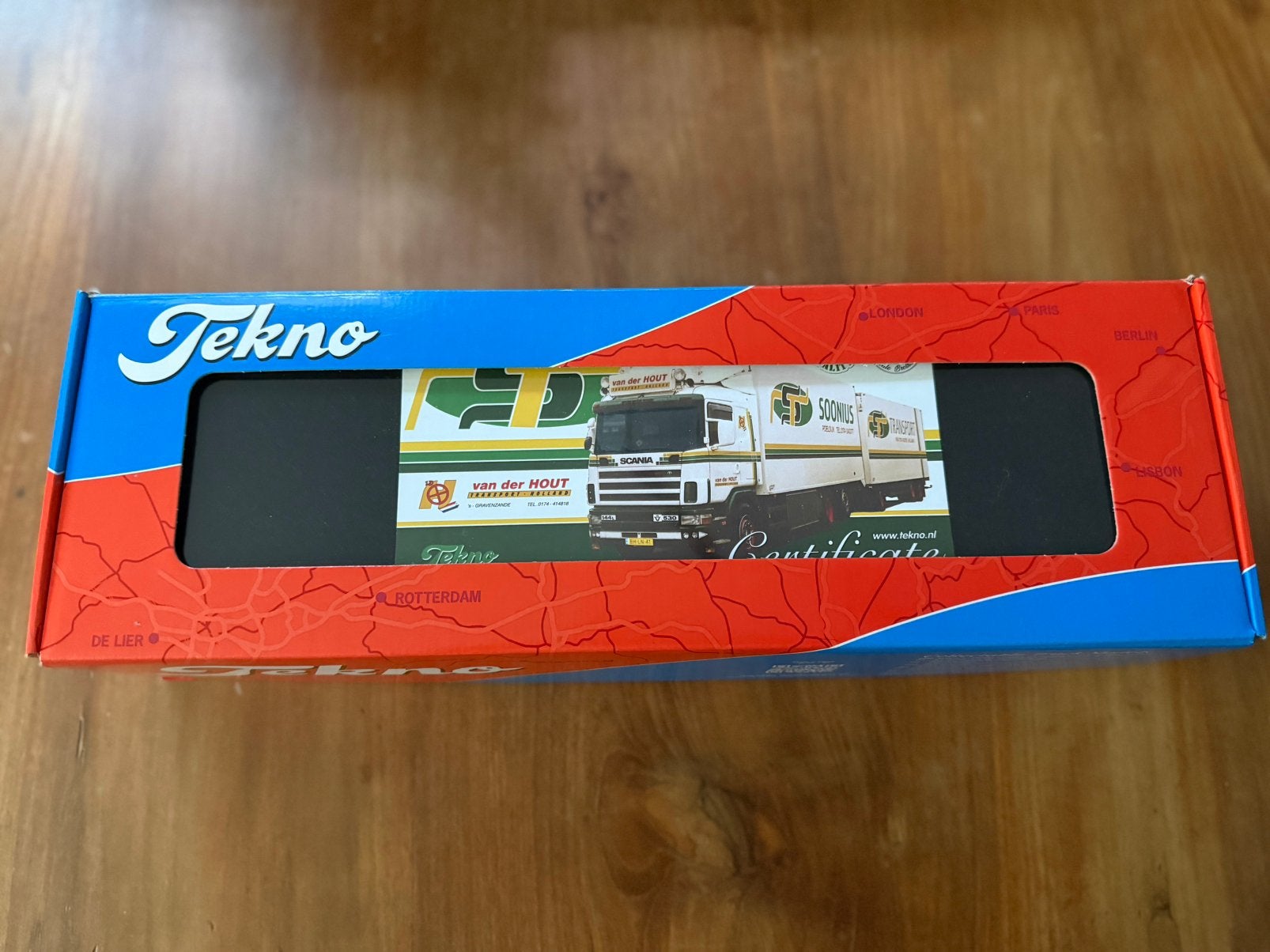 Tekno soonius van der hout scania 144, Hobby en Vrije tijd, Modelauto's | 1:50, Ophalen, Zo goed als nieuw, Bus of Vrachtwagen