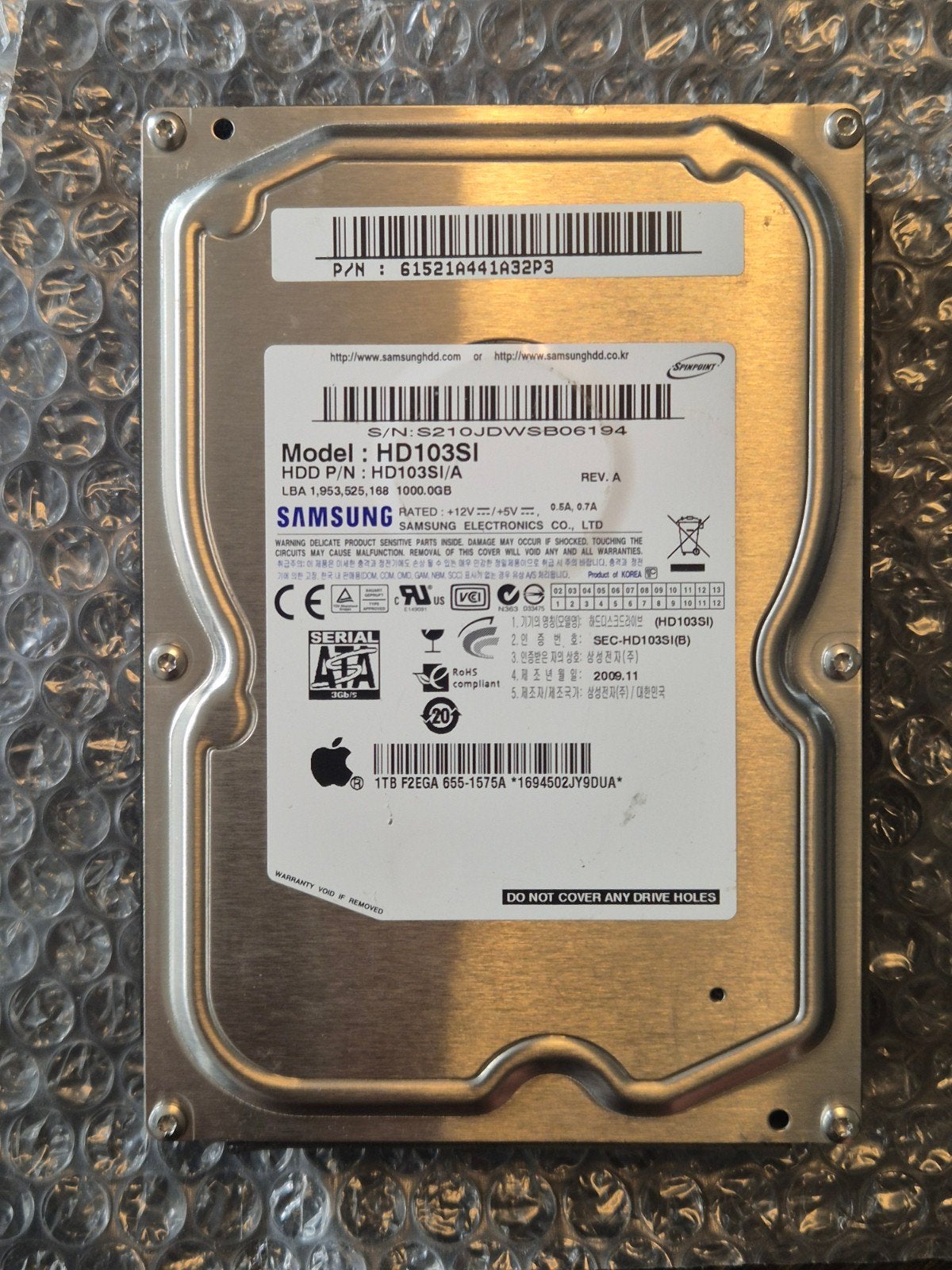 Samsung HD103SI 1TB HDD - Interne Harde Schijf, Intern, Gebruikt, Server, Ophalen of Verzenden