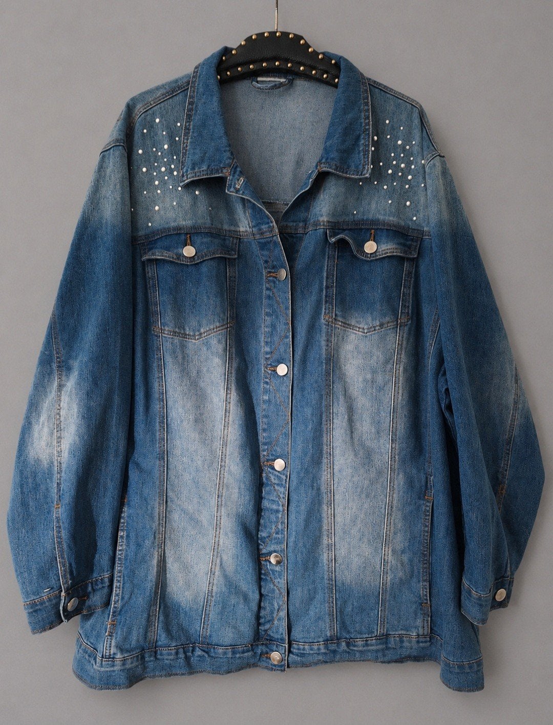 Spijkerjas  maat ( 58 - 60 ), Kleding | Dames, Grote Maten, Ophalen of Verzenden, Zo goed als nieuw, Blauw, Jasje of Colbert