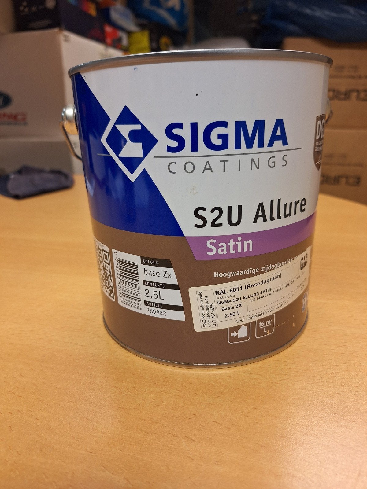 Sigma S2U Allure Satin RAL 6011 - 2.5L Verf, Ophalen