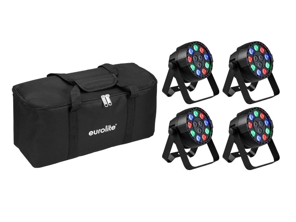 EUROLITE Set 4x AKKU Mini PARty RGBW Spot MK2 + Soft Bag, Geluidgestuurd, ., Nieuw, Ophalen of Verzenden