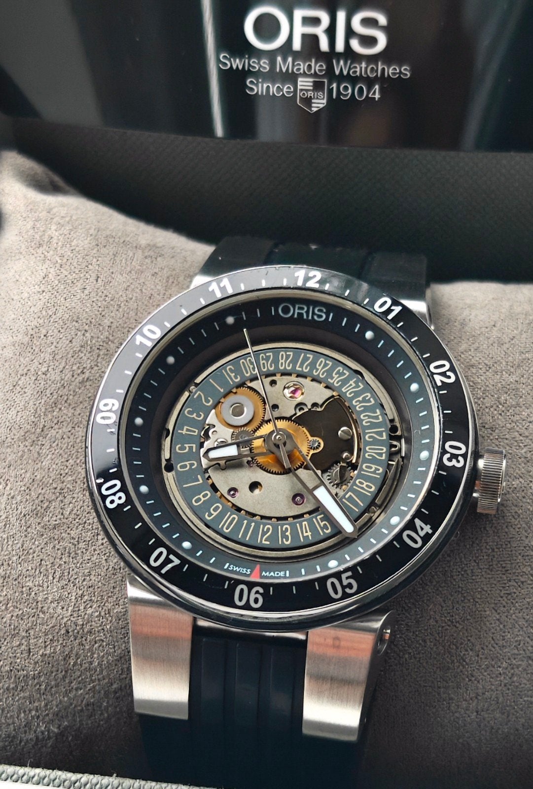 Oris Williams F1 Engine Date Automatic Skeleton Watch Horlog, Overige merken, Staal, Polshorloge, Kunststof