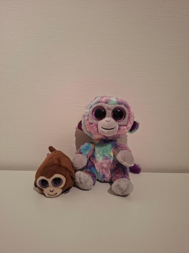 TY Beanie aap/aapjes, Overige typen, Ophalen of Verzenden, Zo goed als nieuw, Klein (minder dan 20 cm)