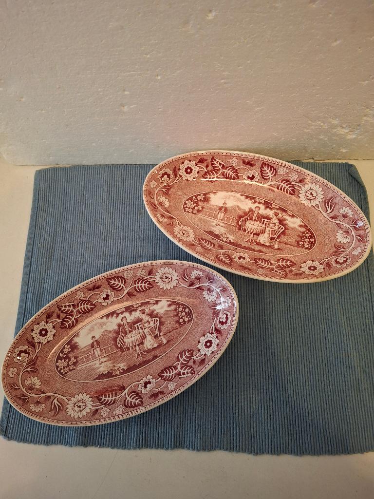 Teadrinker - Societe Ceramique - 2 mooie ovale schaaltjes, Antiek en Kunst, Antiek | Servies los, Ophalen of Verzenden