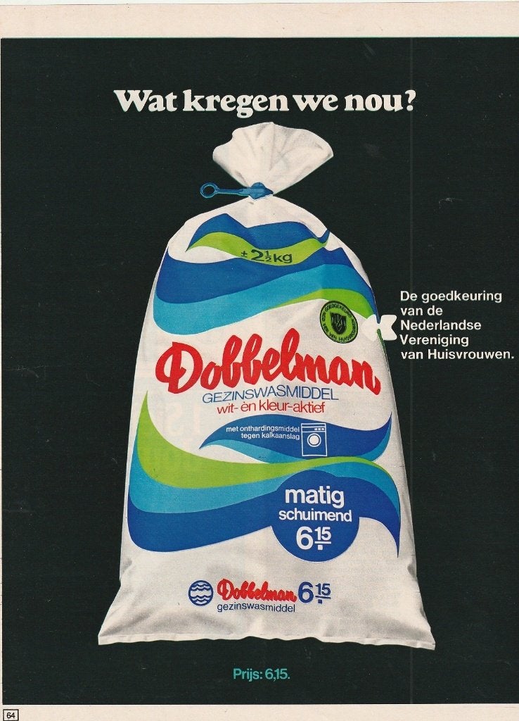 Retro reclame 1971 Dobbelman wasmiddel wat kregen we nou, Verzenden, Overige typen