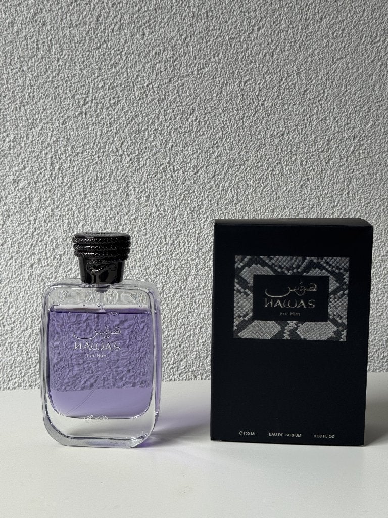 Rasasi Hawas for Him 100ml – 90% vol + originele doos, Ophalen of Verzenden, Zo goed als nieuw