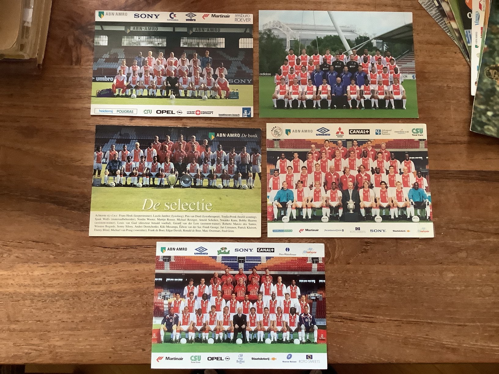 5 elftalfoto’s Ajax, Ophalen of Verzenden, Zo goed als nieuw, Ajax