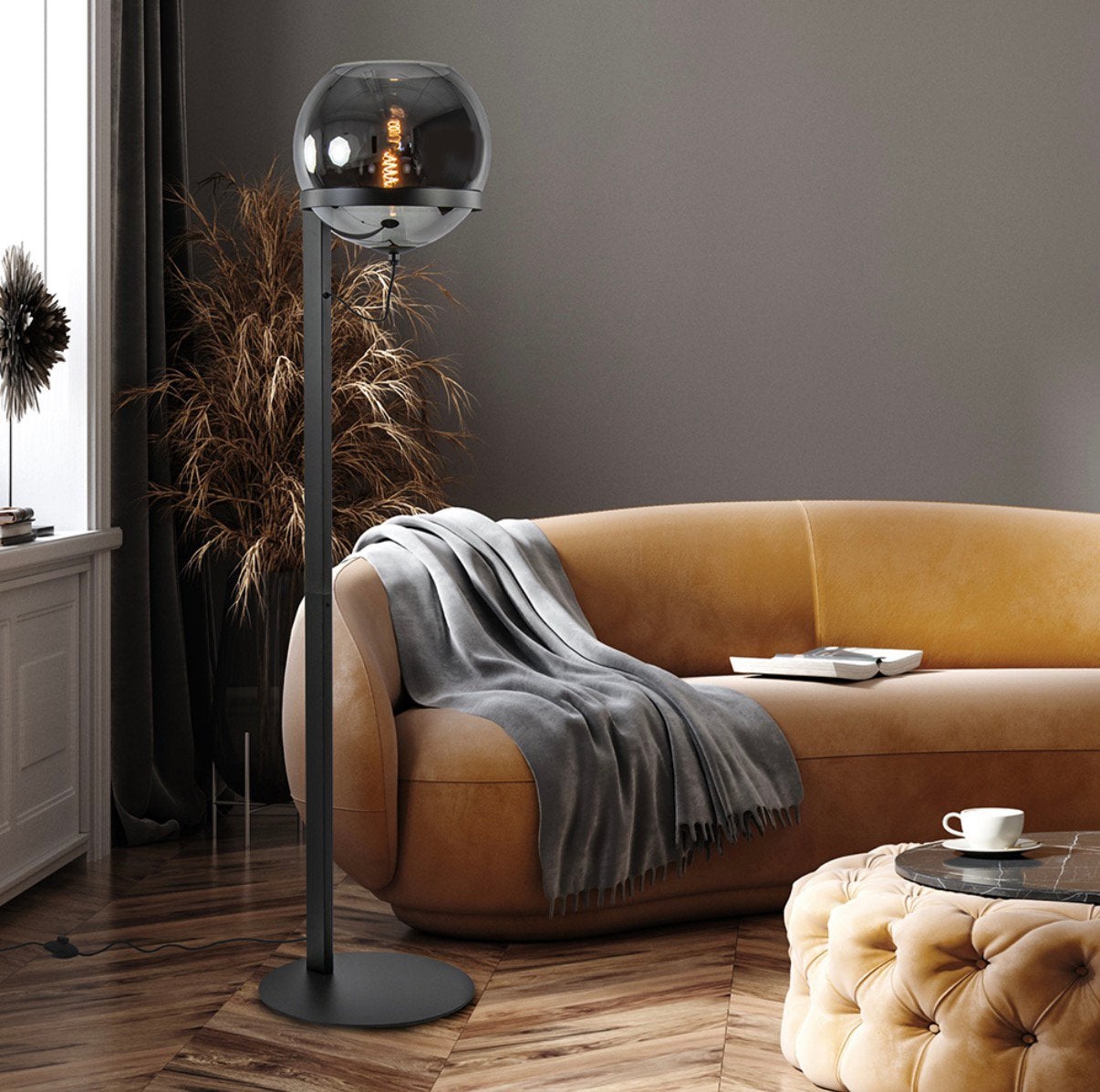 Vloerlamp, Ophalen, Zo goed als nieuw, Glas, 150 tot 200 cm