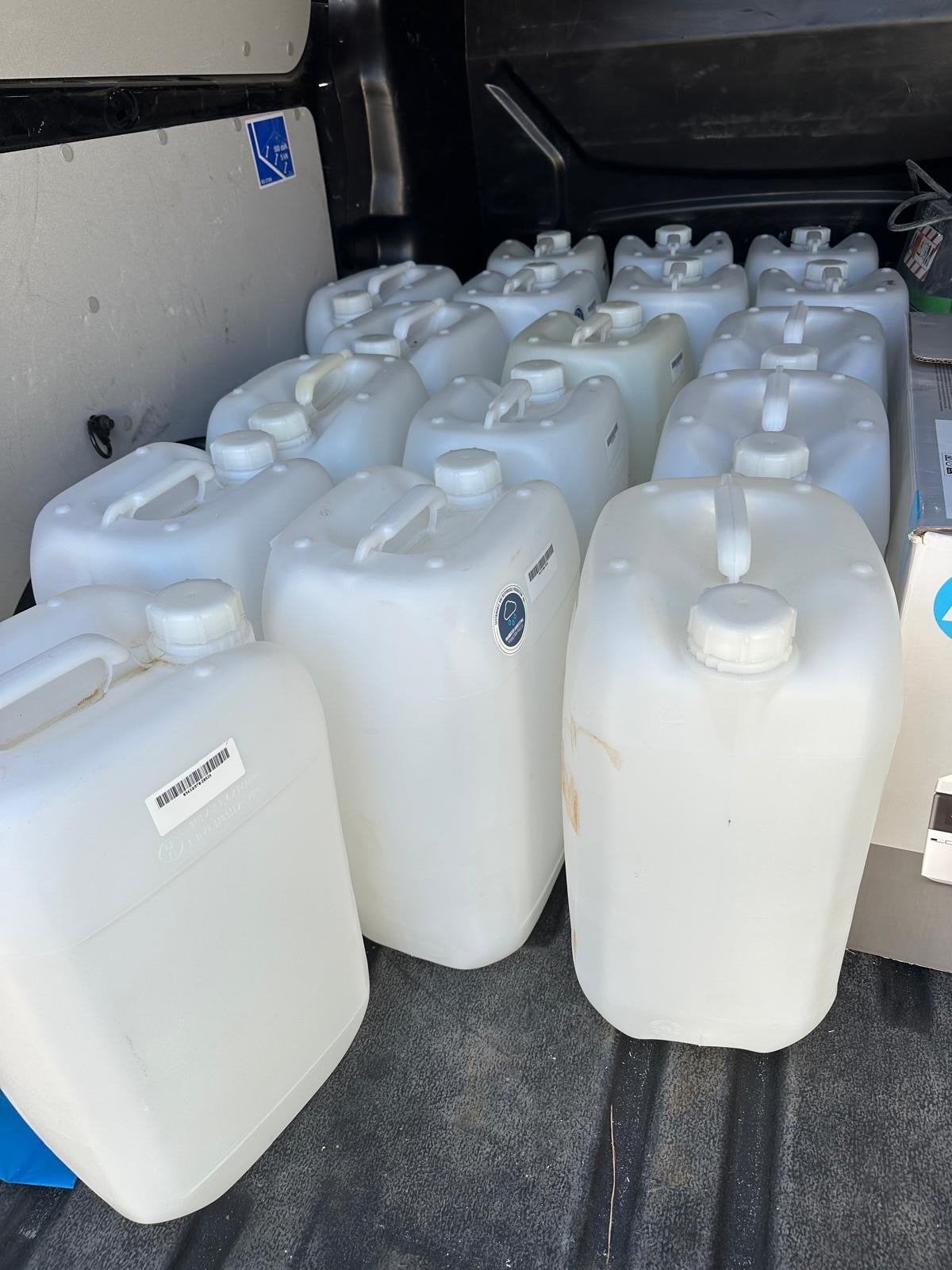 25L schone jerrycans, Ophalen, Gebruikt, Kunststof, Met deksel