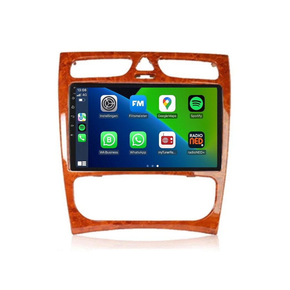 CarPlay Scherm Mercedes C-Klasse (2002-2004) Hout 9 inch, Ophalen of Verzenden, Nieuw