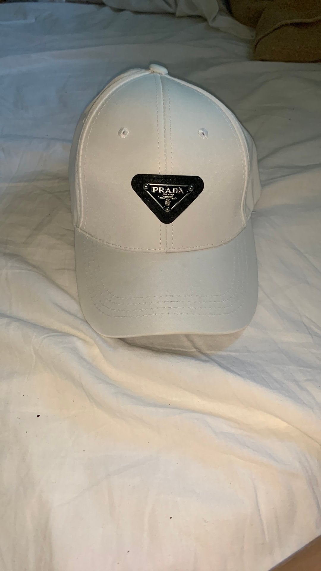 Prada Re-Nylon Cap White, Kleding | Heren, Hoeden en Petten, Verzenden, Zo goed als nieuw