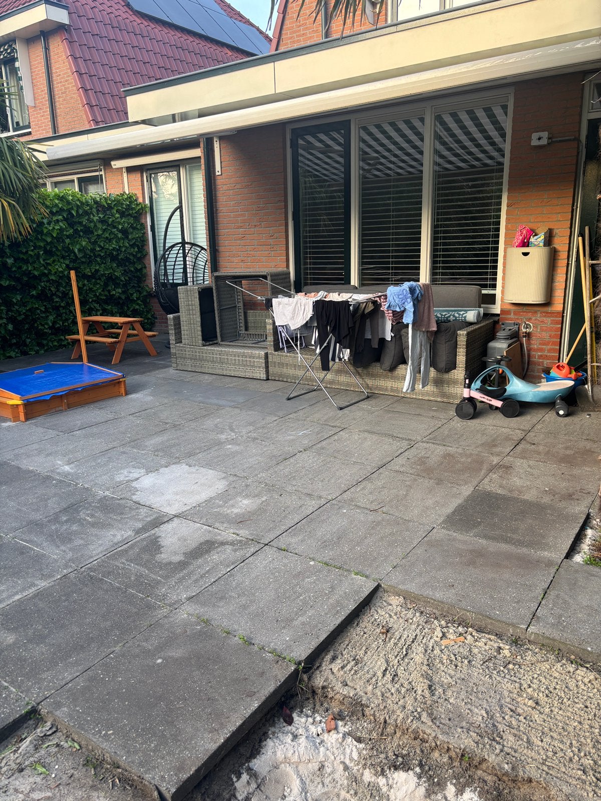 Antraciet tegels 60x60 20 stuks, Tuin en Terras, Tegels en Klinkers, Ophalen, Zo goed als nieuw, Beton, Terrastegels