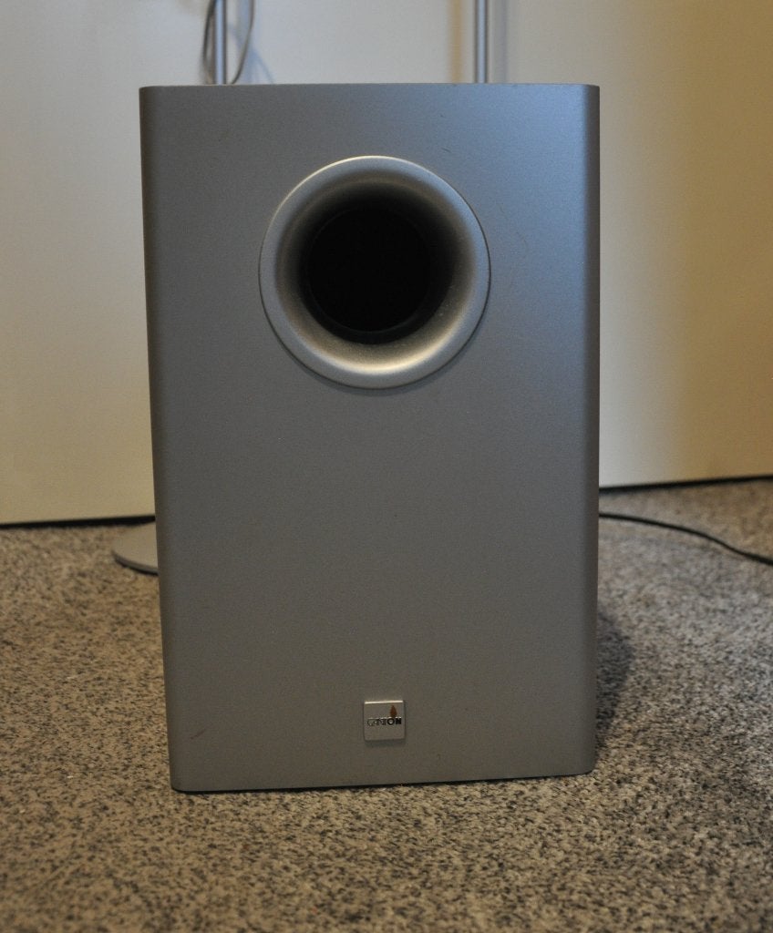 Canton  AS 5 woofer met twee tweeters, Gebruikt, 60 tot 120 watt, Complete surroundset, Ophalen