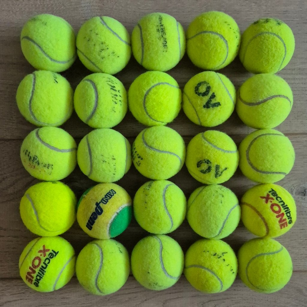 25 stuks tennisballen en padelballen – gebruikt, Ophalen of Verzenden, Gebruikt, Overig speelgoed, Overige merken