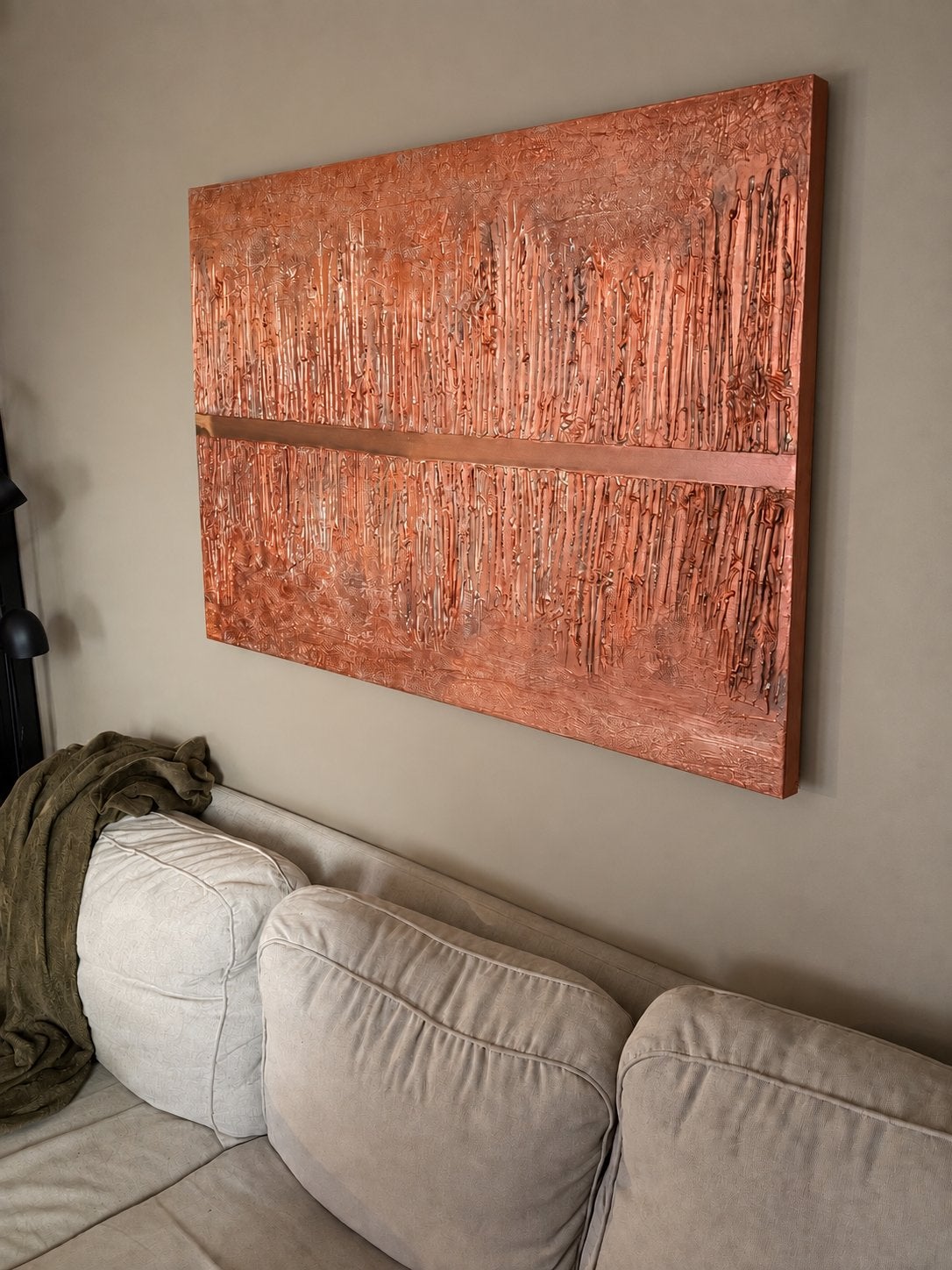 Uniek canvas, Metallic Brons  - 105x75cm, Ophalen