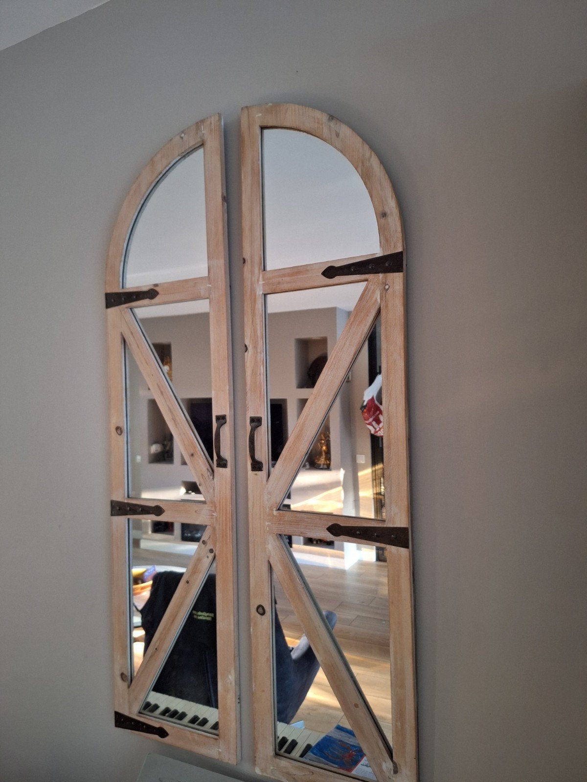 Decoratieve spiegel luiken, Huis en Inrichting, Minder dan 50 cm, 100 tot 150 cm, Ophalen of Verzenden, Zo goed als nieuw
