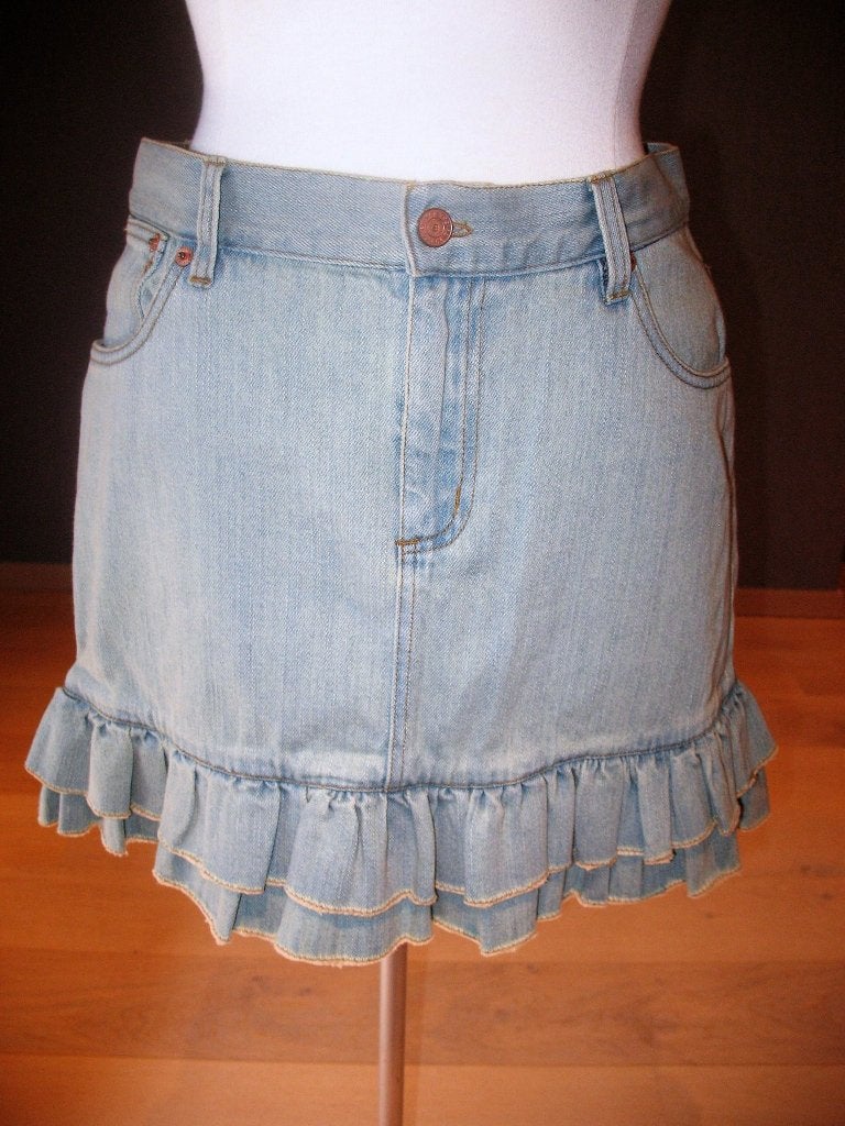 Nieuwe InWear jeansrok met ruches, mt 38, Maat 38/40 (M), Nieuw, Inwear, Boven de knie